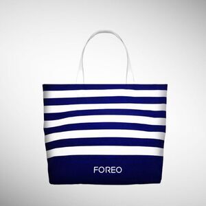 FOREO Large Canvas Tote Bag - White/Blue